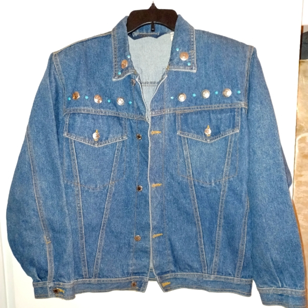 Vintage Paris Express Women's Embellished Denim Jacket.  Size M